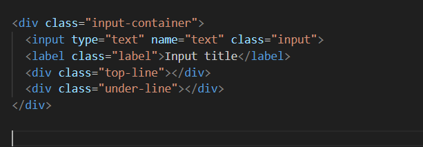 HTML structure for animated input field